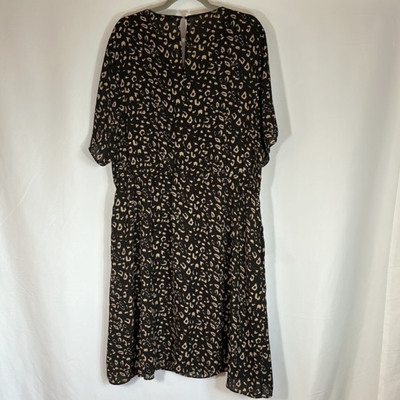 Simons Black & Tan Animal Print Chiffon Dress - Picture 7 of 11